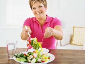 Woman eating healthy
