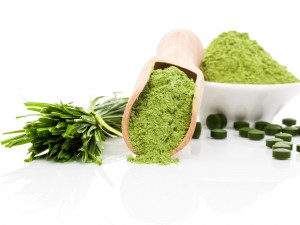 Spirulina, chlorella and wheatgrass
