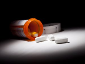 Prescription pill bottle and pills