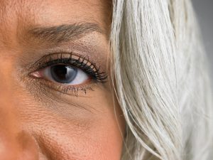 Close up of mature woman's eye