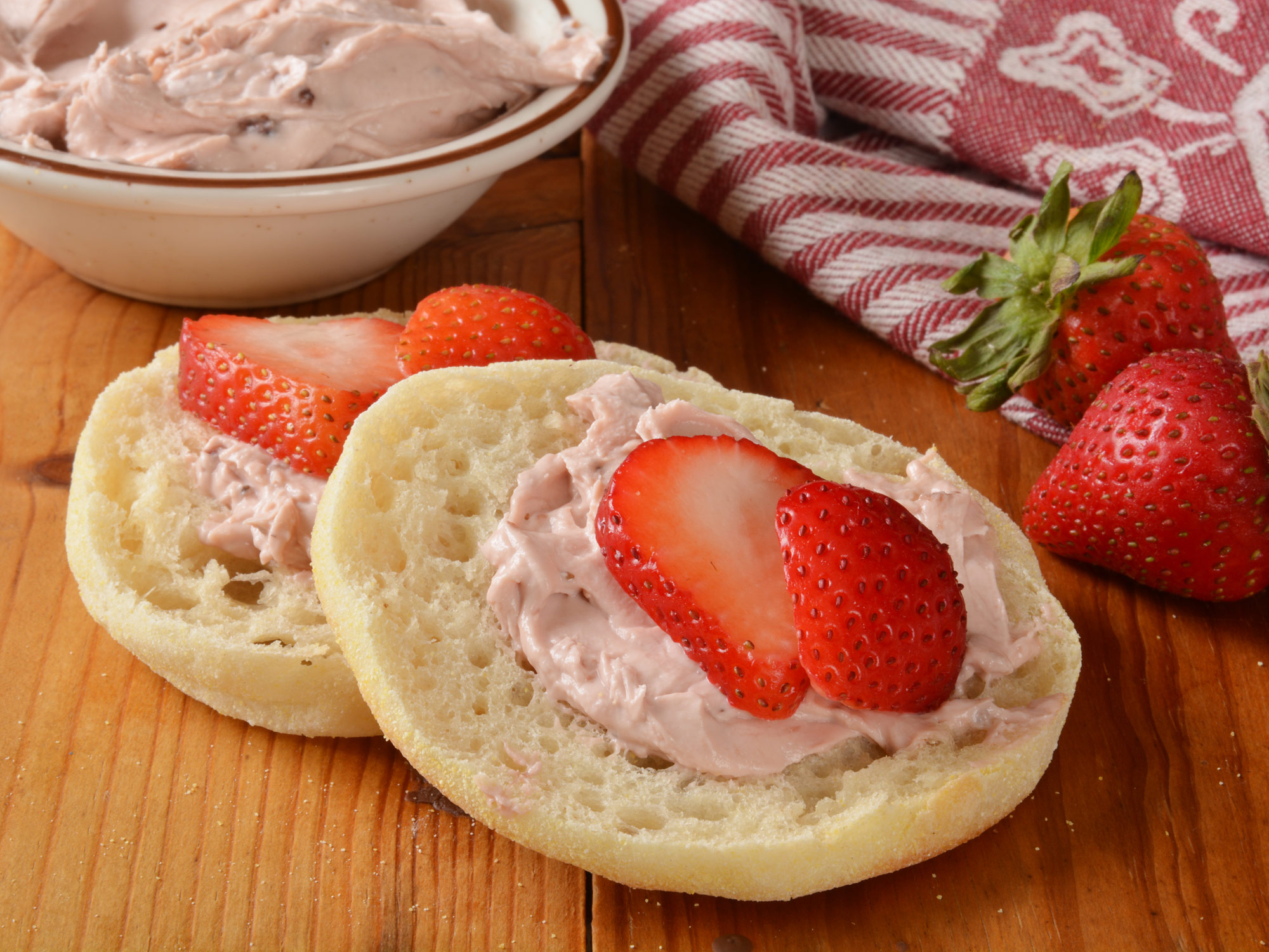 Cheesy, fruity, filling English muffins