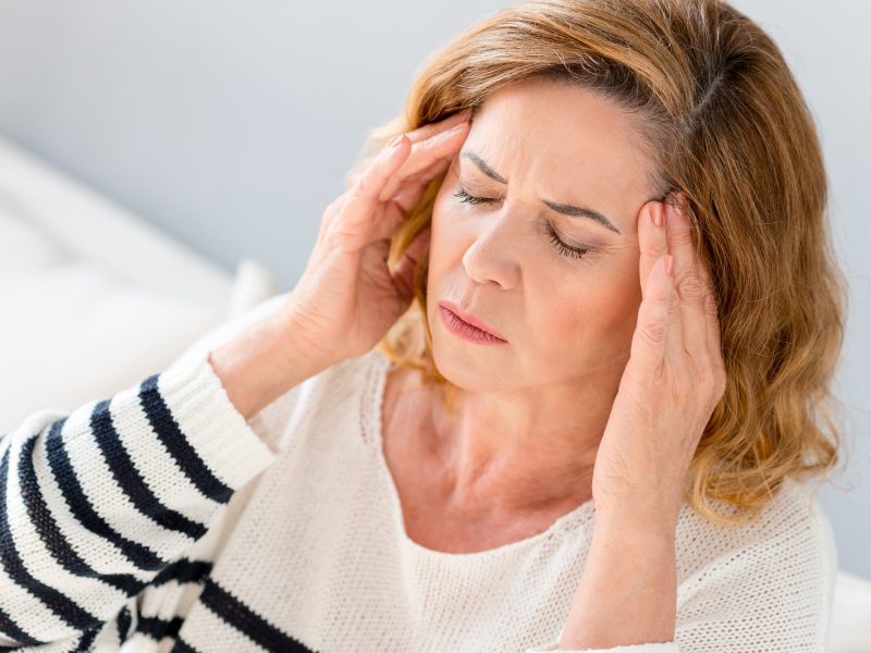 Woman with migraine