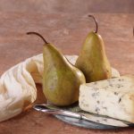 Pears and cheese with wine