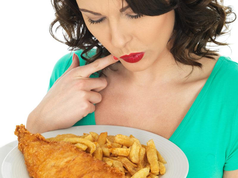 Woman looking at fish