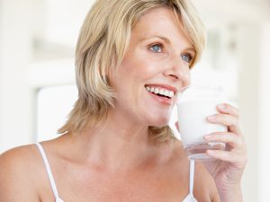 Woman drinking milk