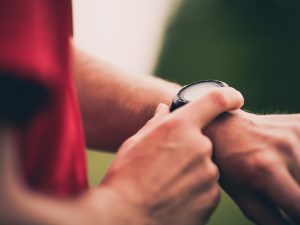 Man looking at watch