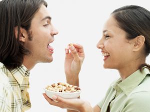 Couple eating
