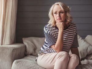 Depressed mature woman