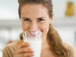 Woman drinking milk