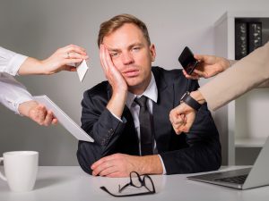 Stressed man at work