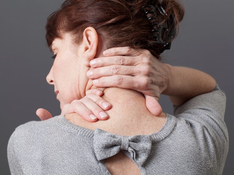 Woman with neck pain