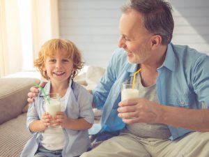 Drinking whole milk