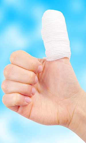 bandaged cut