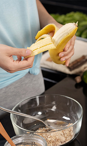 Peeling a banana