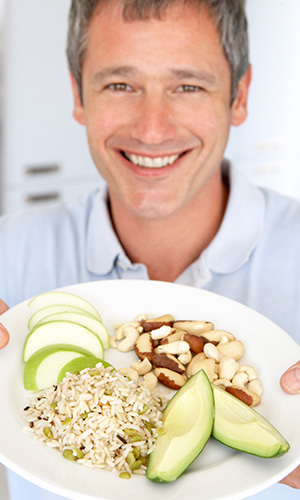 Healthy nuts and avocado