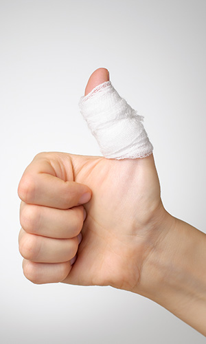 Bandaged thumbs up