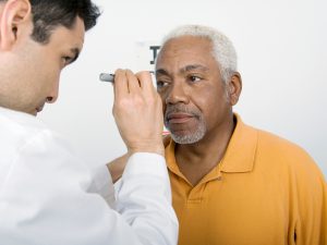 Optometrist testing for glaucoma