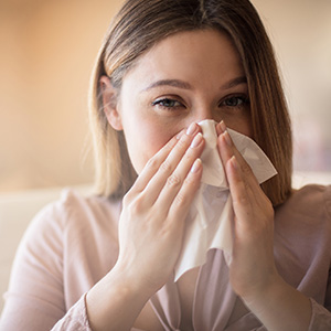 Sneezing and runny nose are symptoms of allergies