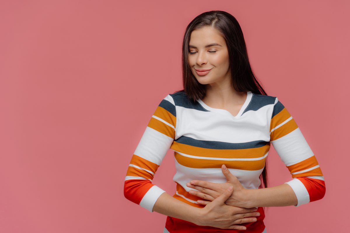 woman with happy gut