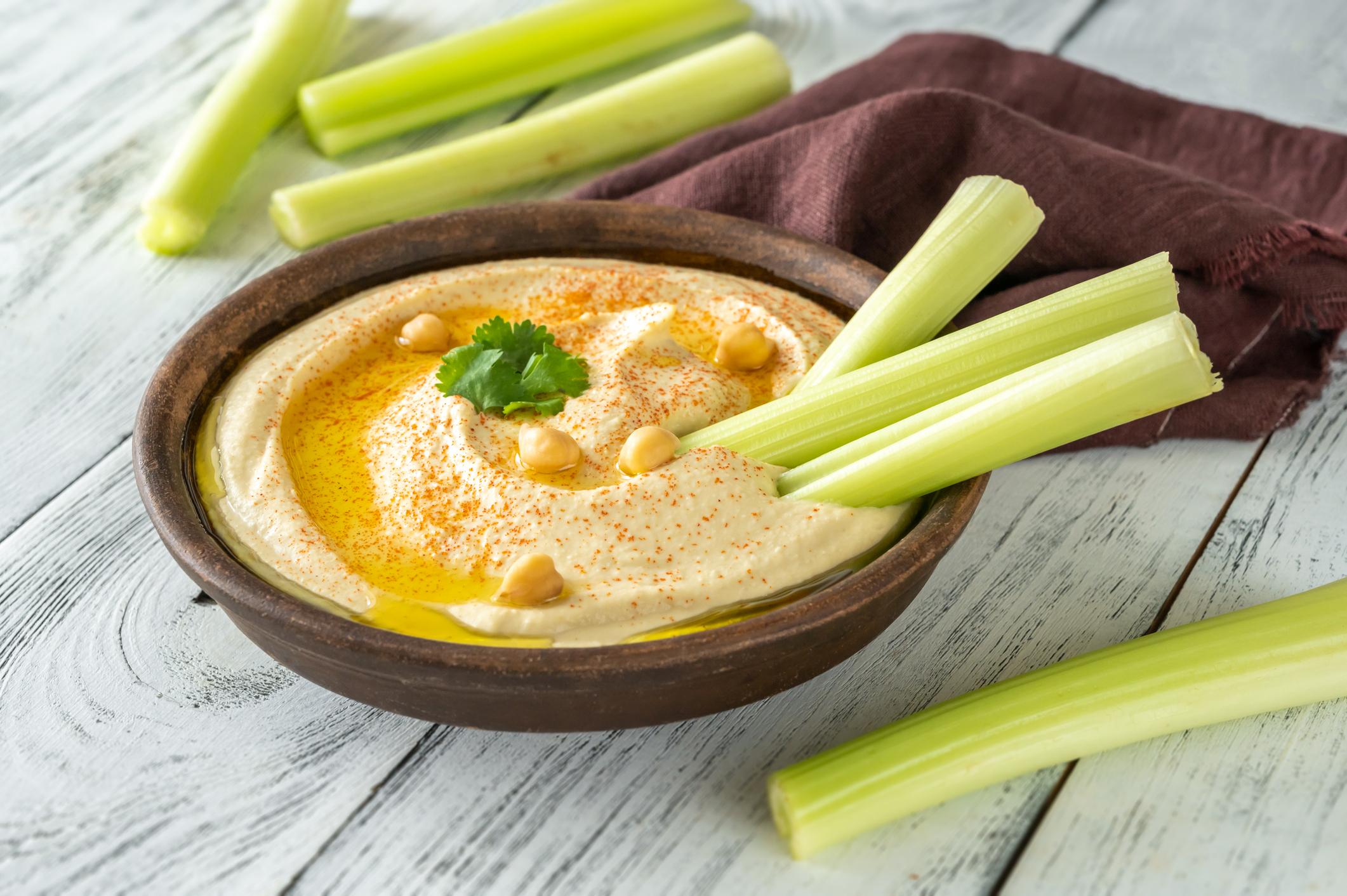 In the kitchen with Kelley: Celery sticks with hummus and olives